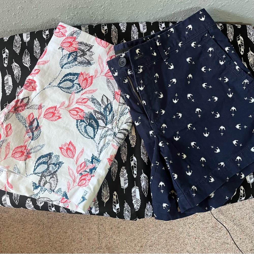 Banana Republic Shorts Bundle Size 4 Floral + Anchor Print Summer